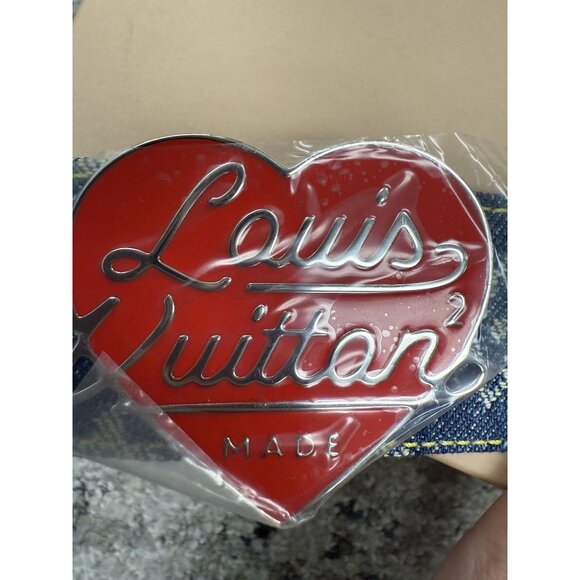 Louis Vuitton Blue Denim Heart Buckle Reversible Belt Made In Spain - Picture 3 of 11